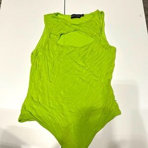 Lime green keyhole bodysuit